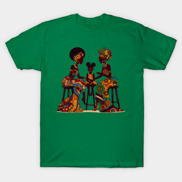 Afrocentric Women And Girl T-Shirt by Graceful Designs